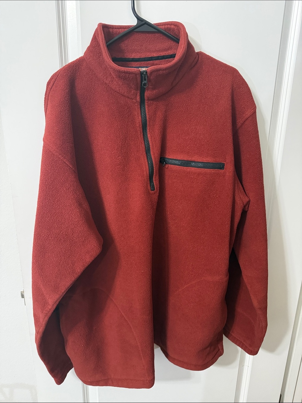 Duluth Trading Co Red Quarter-Zip Fleece Pullover XLT